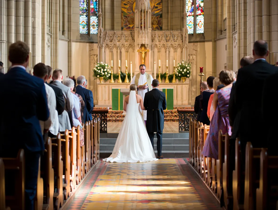 Traditional church wedding ceremony
